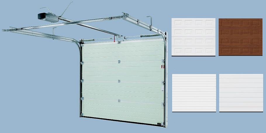Sectional garage door mechanism